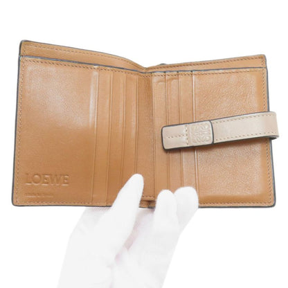 Loewe Vertical Bifold Wallet Leather Green X Brown Green