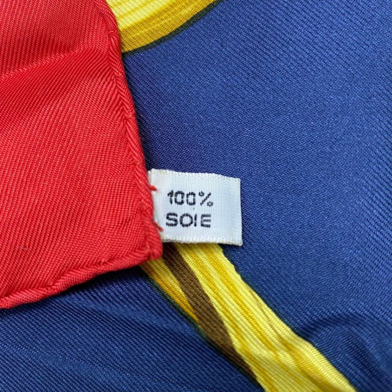 Hermes Scarf Carre 90 Silk Couronnes Crown Red
