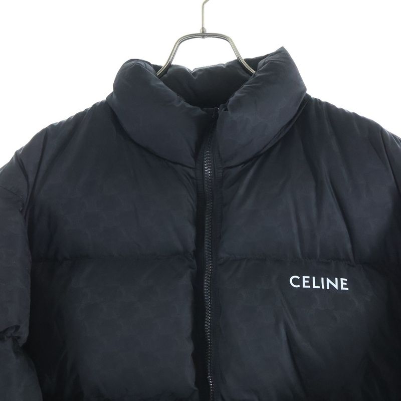 Celine Triomphe All Over Pattern Zip Up Jacket Black