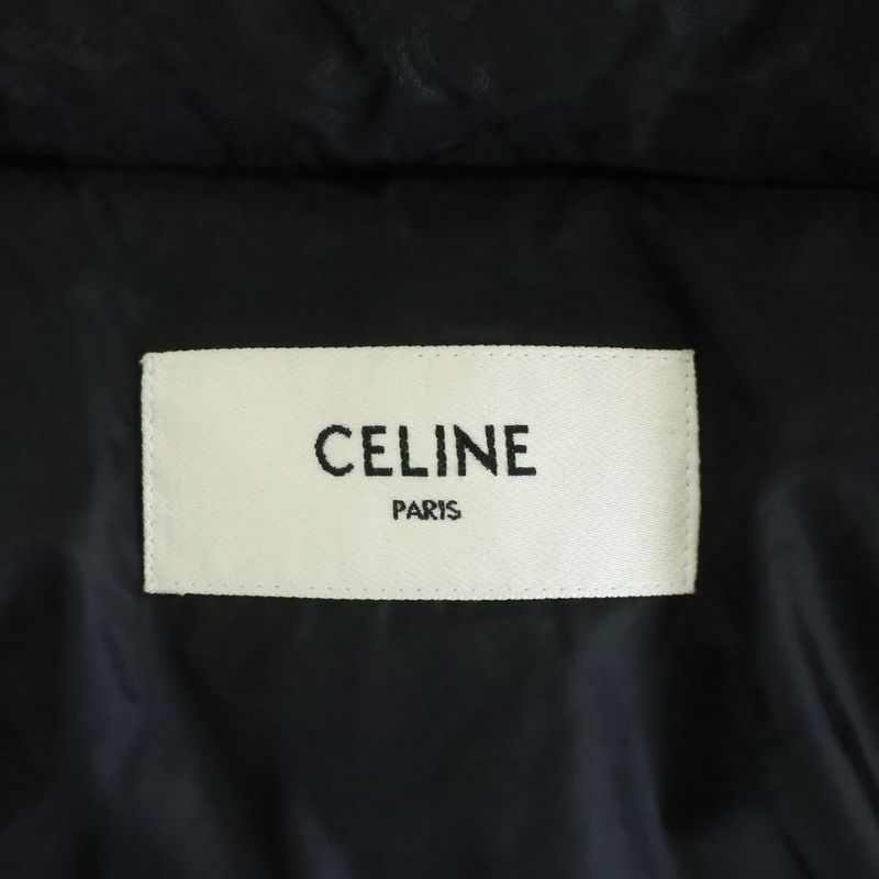 Celine Triomphe All Over Pattern Zip Up Jacket Black