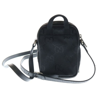 Gucci Off the Grid GG Canvas Leather Shoulder Bag Silver Black