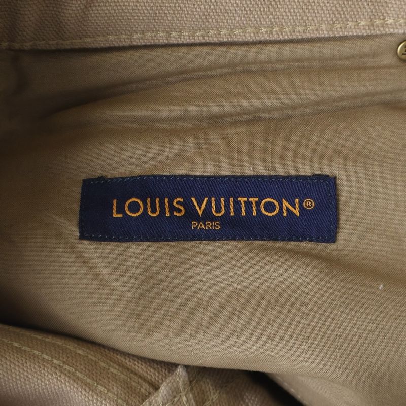 Louis Vuitton Logo Stitch Work Denim Pants Beige Lpj