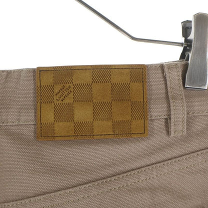 Louis Vuitton Logo Stitch Work Denim Pants Beige Lpj