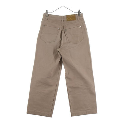 Louis Vuitton Logo Stitch Work Denim Pants Beige Lpj