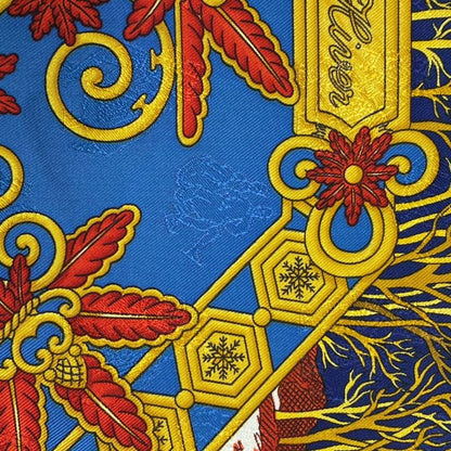 Hermes Scarf Carre 90 Silk Joies D'hiver Winter Fun Navy