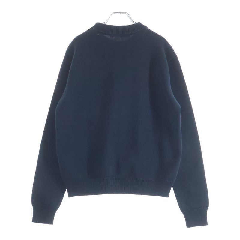 Louis Vuitton Embroidered Cotton Blend Creneck Knit Logo Crew Flat