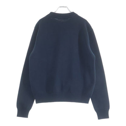 Louis Vuitton Embroidered Cotton Blend Creneck Knit Logo Crew Flat