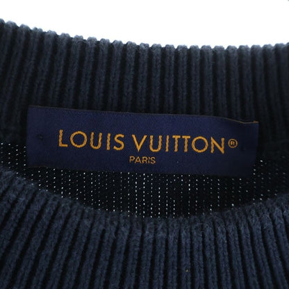 Louis Vuitton Embroidered Cotton Blend Creneck Knit Logo Crew Flat