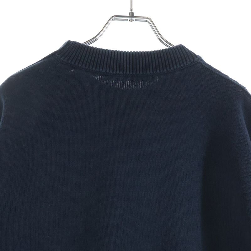 Louis Vuitton Embroidered Cotton Blend Creneck Knit Logo Crew Flat