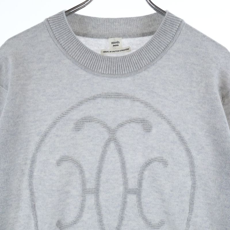 Hermes Lift Cashmere Long Sleeve Knit Sweater Gray