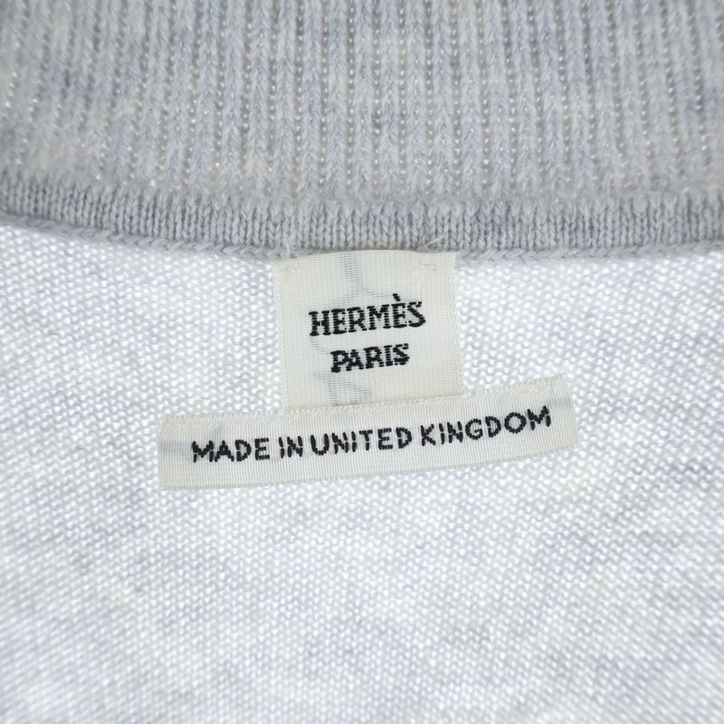 Hermes Lift Cashmere Long Sleeve Knit Sweater Gray