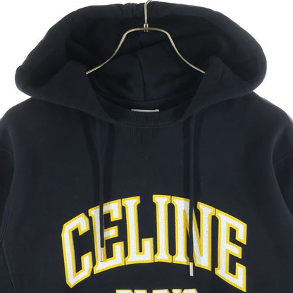 Celine Front Logo Print Sweatshirt Pullover Hoodie Black Sweater