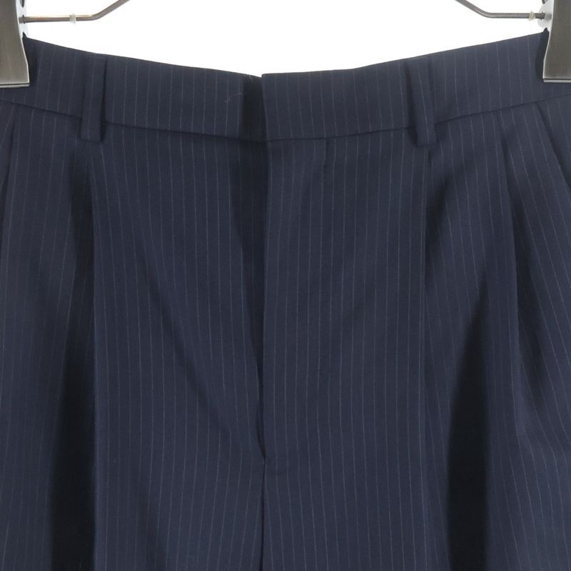 Celine Multi Pocket Zip Up Striped Pattern Slack Pants Navy