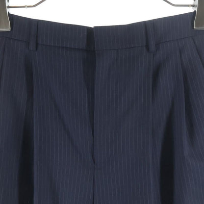 Celine Multi Pocket Zip Up Striped Pattern Slack Pants Navy