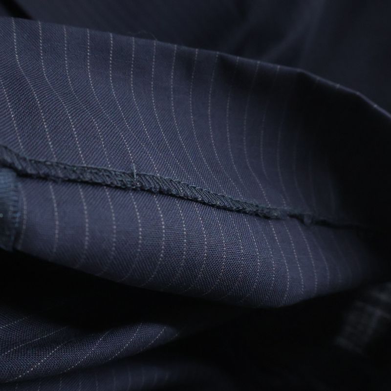 Celine Multi Pocket Zip Up Striped Pattern Slack Pants Navy