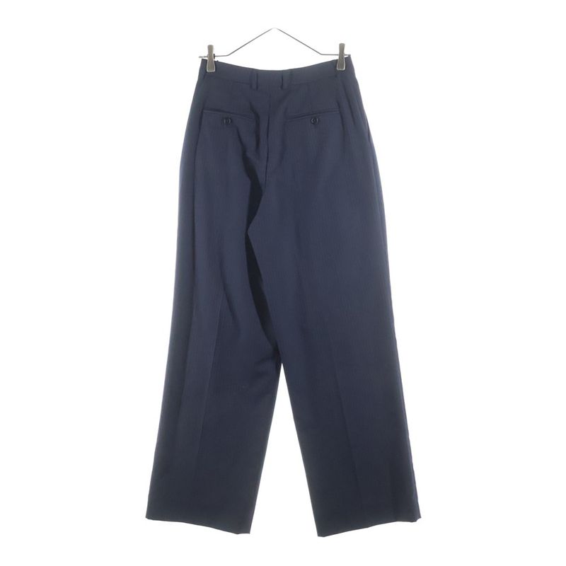 Celine Multi Pocket Zip Up Striped Pattern Slack Pants Navy