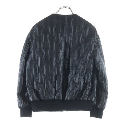 Celine Triomphe Leather Bomber Jacket Zip Up