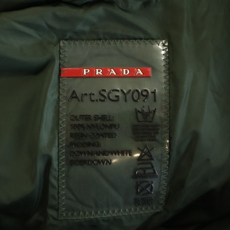 Prada Sport Zip Pocket Zip Up Jacket Green