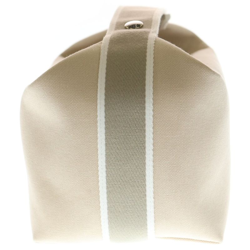 Hermes Brid-a-brac GM Silver Logo Button Canvas Handbag Pouch
