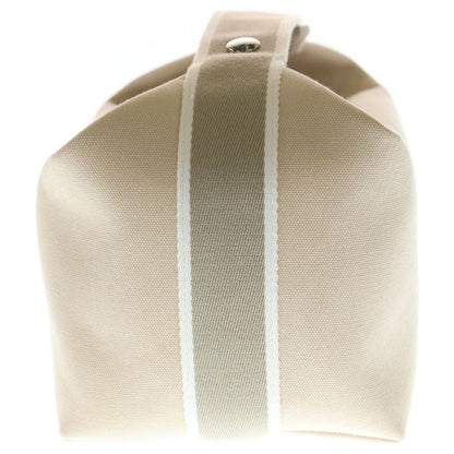 Hermes Brid-a-brac GM Silver Logo Button Canvas Handbag Pouch
