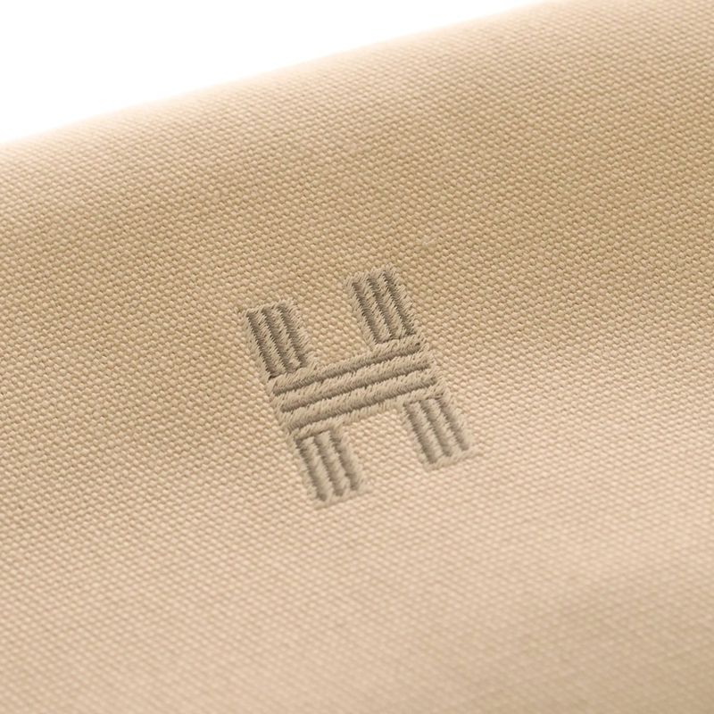 Hermes Brid-a-brac GM Silver Logo Button Canvas Handbag Pouch