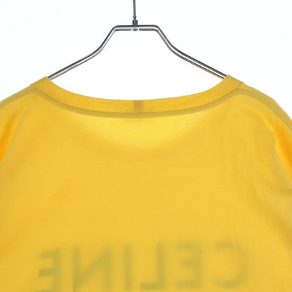 Celine Loose Fit Logo Print Short Sleeve T-Shirt Yellow