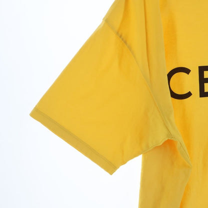Celine Loose Fit Logo Print Short Sleeve T-Shirt Yellow