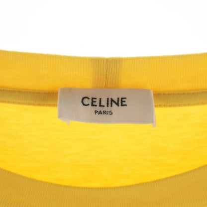 Celine Loose Fit Logo Print Short Sleeve T-Shirt Yellow
