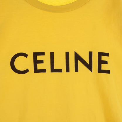 Celine Loose Fit Logo Print Short Sleeve T-Shirt Yellow