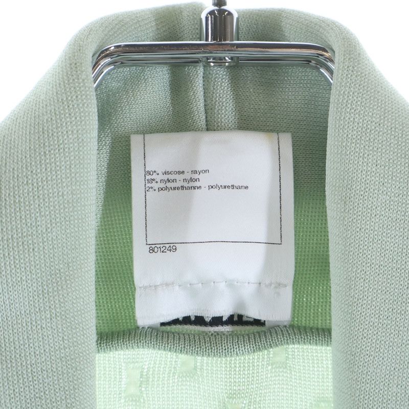 Chanel Double Button Rayon Cardigan Light Green