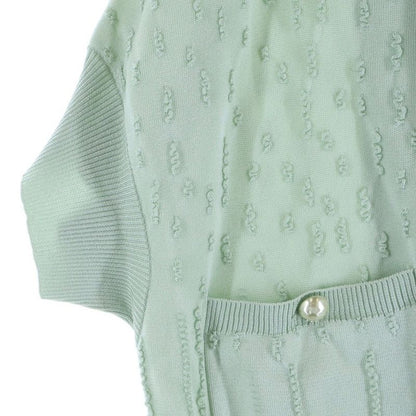 Chanel Double Button Rayon Cardigan Light Green