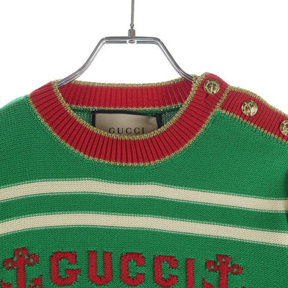 Gucci Front Logo Marine Knit Green Flat