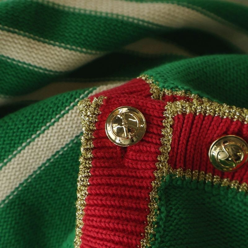 Gucci Front Logo Marine Knit Green Flat