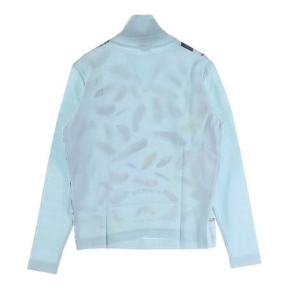 Hermes Twill Lane Plumes Turtleneck Light Blue 36 Flat