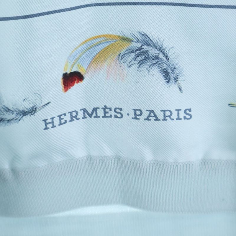 Hermes Twill Lane Plumes Turtleneck Light Blue 36 Flat