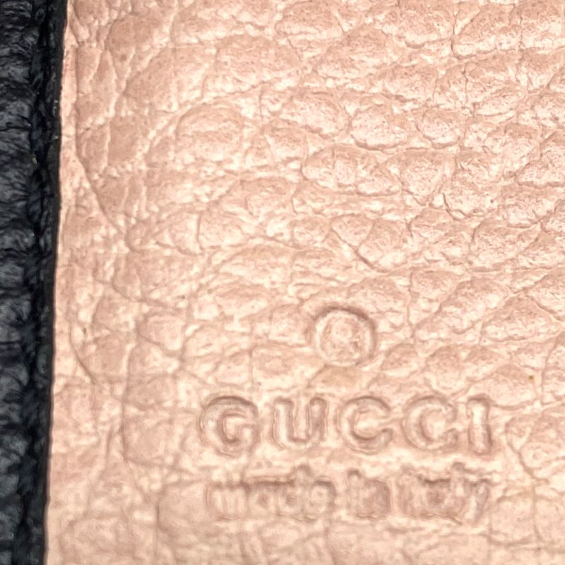 Gucci Bifold Wallet GG Marmont with Ribbon Leather Black Card Coin