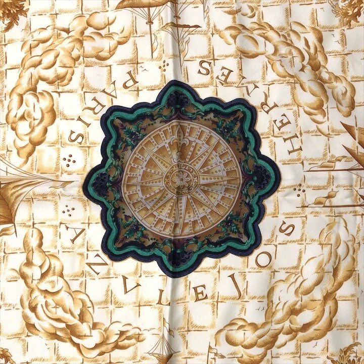 Hermes Carre 90 Azulejos Silk Large Scarf Shawl Black Yellow