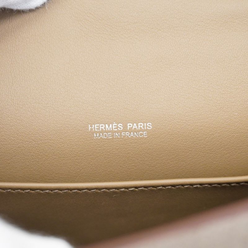 Hermes Handbag Mini Kelly Teddy Grizzly Swift Etoupe Silver