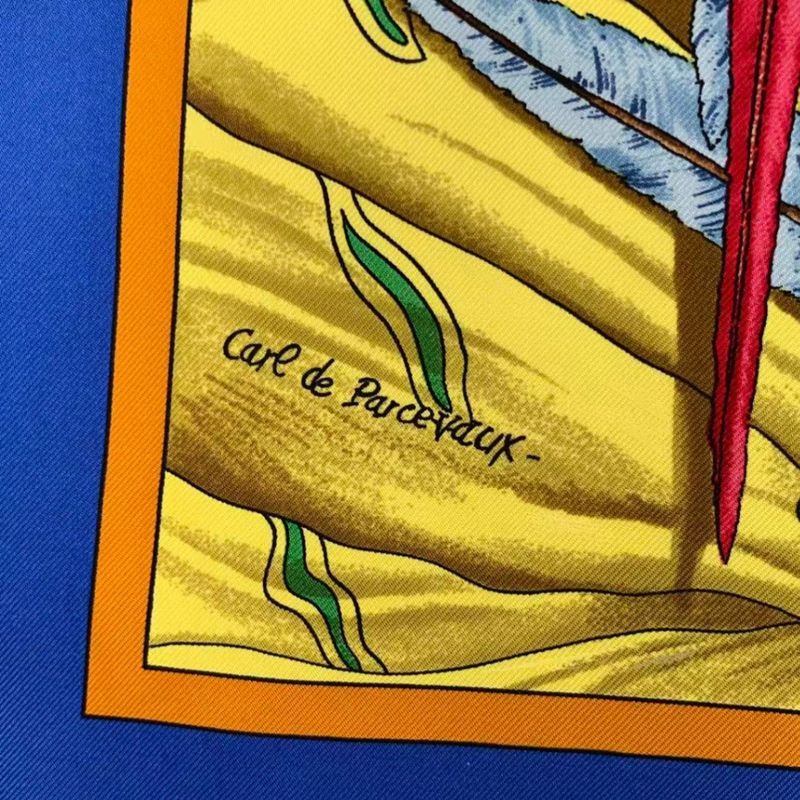 Hermes Scarf Silk Carre 90 Christophe Colomb Decouvre L'amerique 12 Octobre