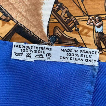 Hermes Scarf Silk Carre 90 Christophe Colomb Decouvre L'amerique 12 Octobre