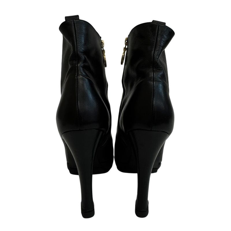 Chanel Short Boots Leather , Wrinkles Fluffing