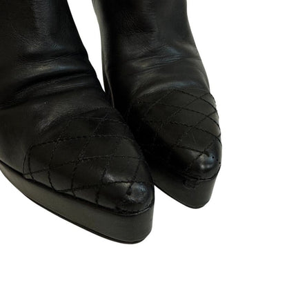 Chanel Short Boots Leather , Wrinkles Fluffing