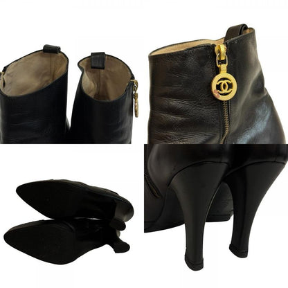 Chanel Short Boots Leather , Wrinkles Fluffing