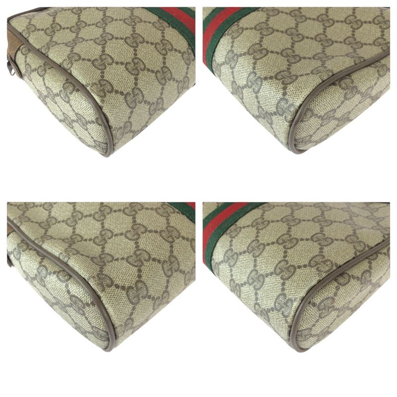 Gucci Vintage Sherry Clutch Beige Brown