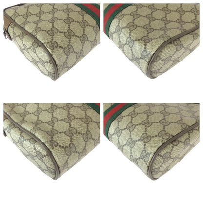 Gucci Vintage Sherry Clutch Beige Brown
