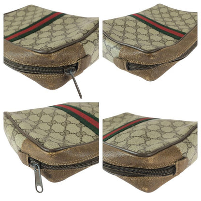 Gucci Vintage Sherry Clutch Beige Brown