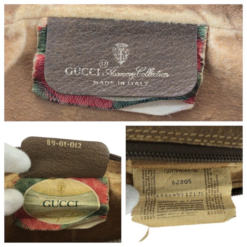 Gucci Vintage Sherry Clutch Beige Brown