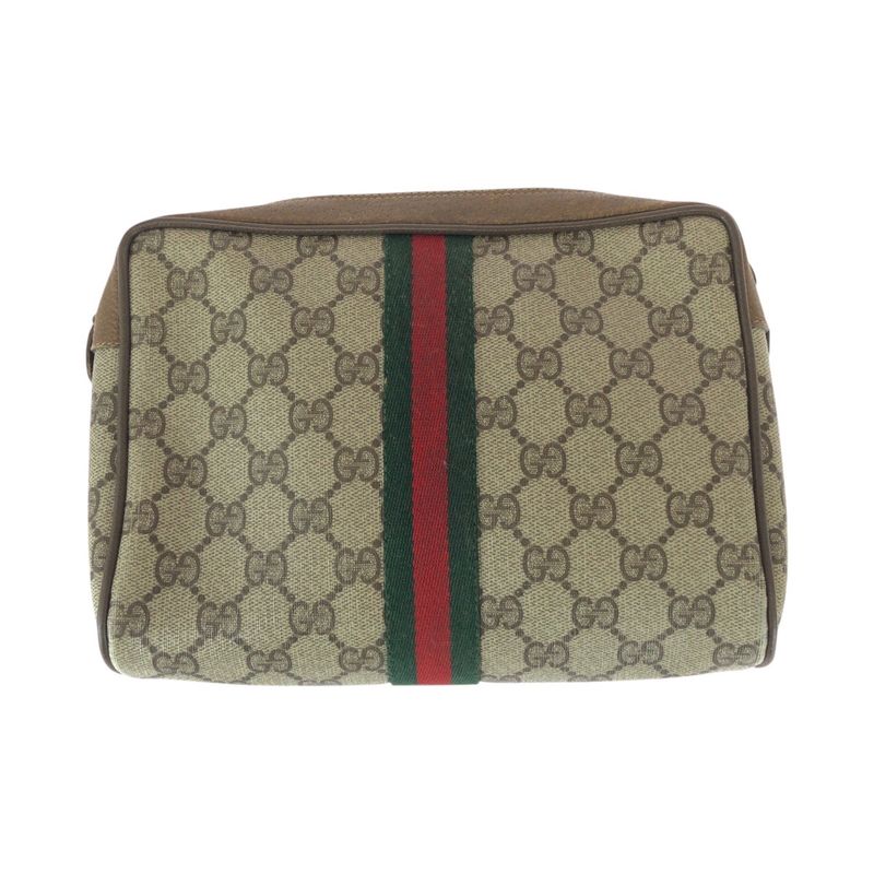 Gucci Vintage Sherry Clutch Beige Brown