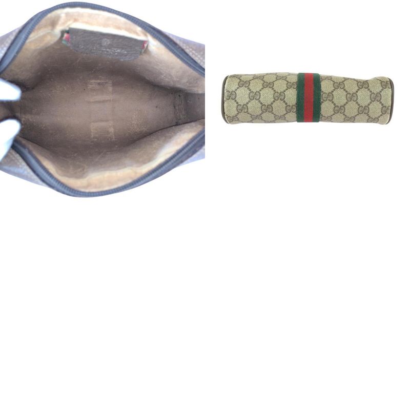 Gucci Vintage Sherry Clutch Beige Brown