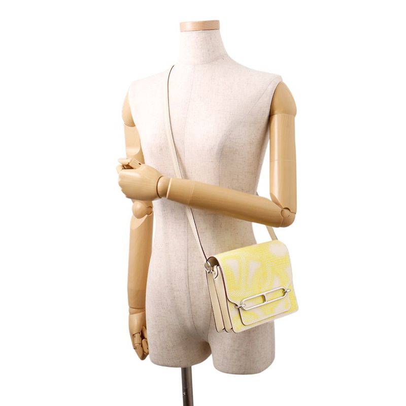 Hermes Sac Roulis Mini Circuit 24 Faubourg Nata Lime Joanne Bourjohn Silver Nata Lime Jaune Bourjohn